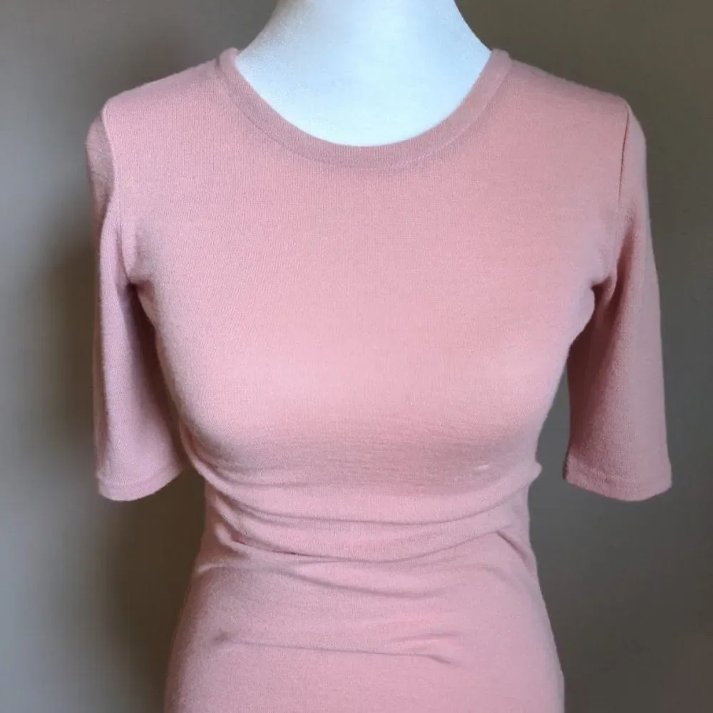 Aritzia Wilfred Free Dress Bodycon Mini Pink Knit Lace Up Corset Size XS